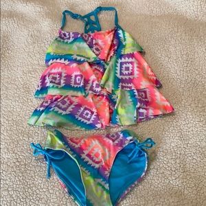 Justice 2-piece bathing suit, sz 10, very nice!